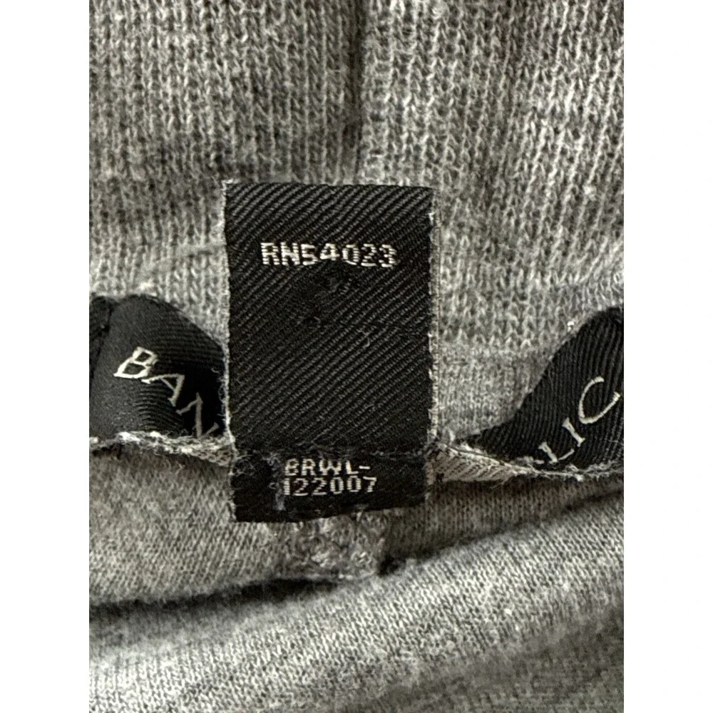 Banana Republic Mens M Gray Pullover Hoodie Sweatshirt Kangaroo Pocket Cotton